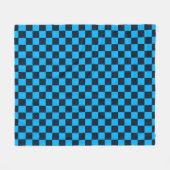 Blueberry checkered pattern フリースブランケット (正面(横))