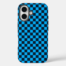 Blueberry checkered pattern iPhone 16ケース