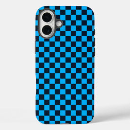 Blueberry checkered pattern iPhone 16 plusケース