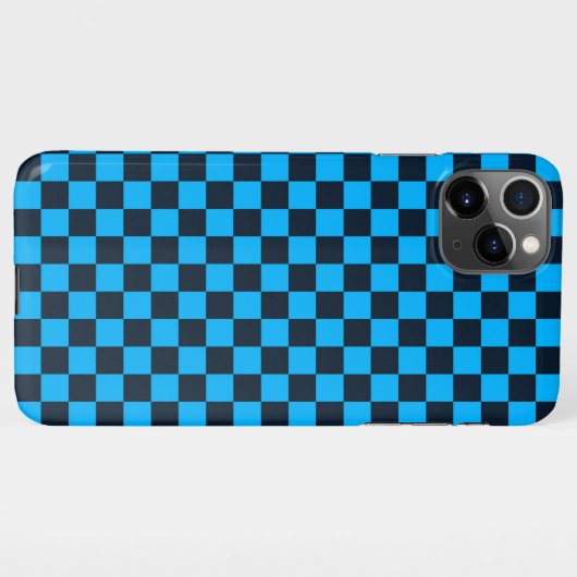 Blueberry checkered pattern iPhoneケース (裏面横)