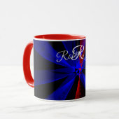 Blueberry Color Abstract Geometric Coffee Mug マグカップ (正面左)