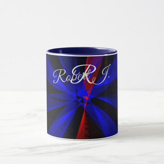 Blueberry Color Abstract Geometric Coffee Mug マグカップ (中央)