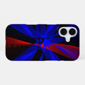 Blueberry Color Abstract Geometric iPhone 16 Case 16ケース (裏面横)