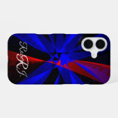 Blueberry Color Abstract Geometric iPhone 16 Case 16ケース (裏面横)