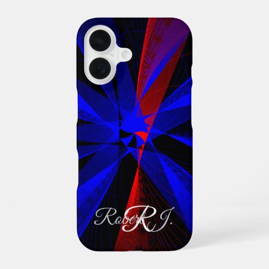 Blueberry Color Abstract Geometric iPhone 16 Case iPhone 16ケース (裏面)