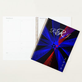 Blueberry Color Abstract Geometric Spiral Planner プランナー手帳
