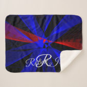 Blueberry Color Abstract Sherpa Blanket シェルパブランケット (正面(横))