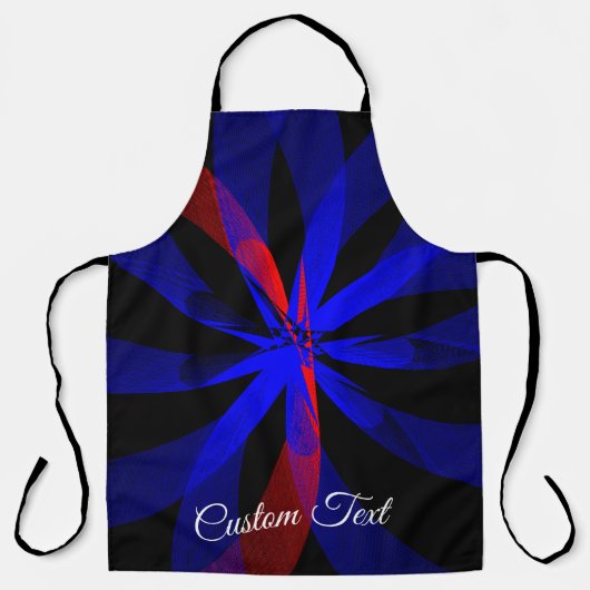 Blueberry Color Center Geometric Print Apron エプロン (正面)