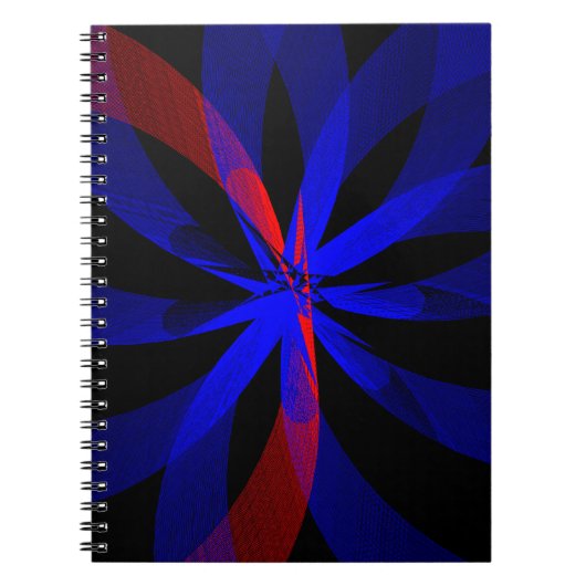 Blueberry Color Center Geometric Spiral Notebook ノートブック (正面)