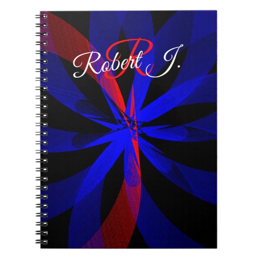 Blueberry Color Center Geometric Spiral Notebook ノートブック (正面)
