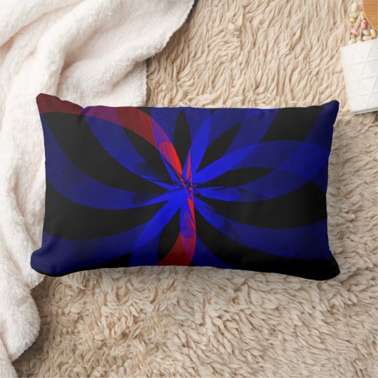 Blueberry Color Center Geometric Throw Pillow ランバークッション (ブランケット)