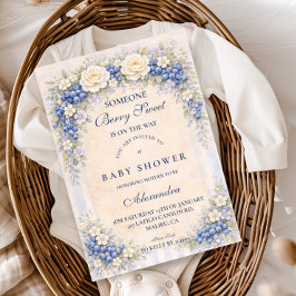 Blueberry Cottage Garden Baby Shower 招待状