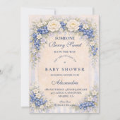 Blueberry Cottage Garden Baby Shower 招待状 (正面)
