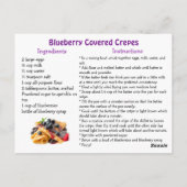 Blueberry Covered Crêpes Recipe Card ポストカード (裏面)