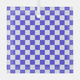 Blueberry cream checkered pattern ガラスオーナメント