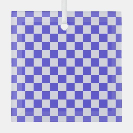 Blueberry cream checkered pattern ガラスオーナメント (正面)