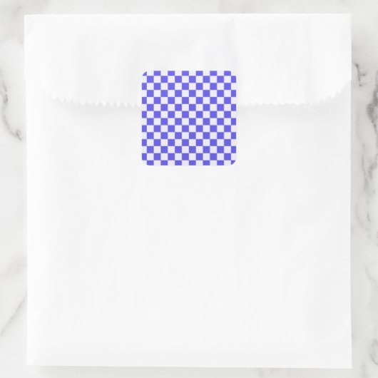 Blueberry cream checkered pattern スクエアシール (バッグ)