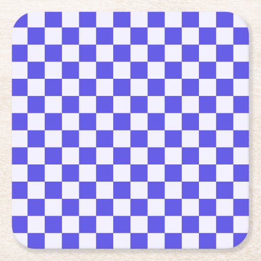 Blueberry cream checkered pattern スクエアペーパーコースター (正面)