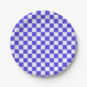 Blueberry cream checkered pattern ペーパープレート (正面)