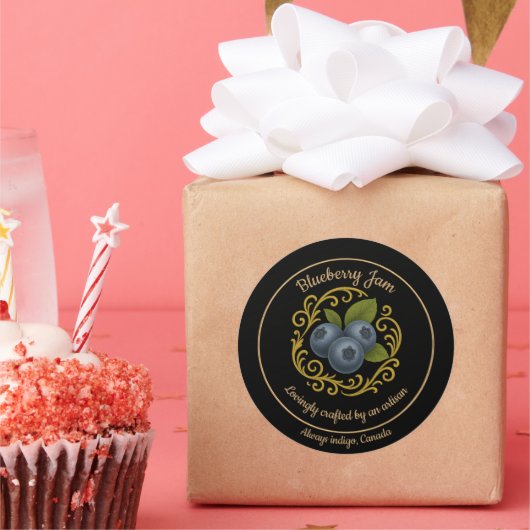 Blueberry Dream – Artisan Jam Label ラウンドシール (パーティー)