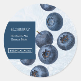 Blueberry Facial Mask Label ラウンドシール