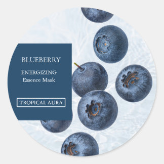 Blueberry Facial Mask Label ラウンドシール