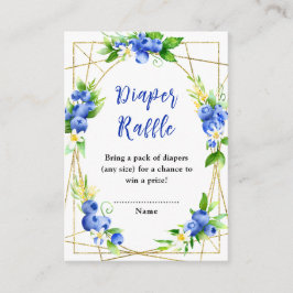 Blueberry Floral Baby Shower Diaper Raffle エンクロージャーカード