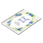 Blueberry Floral Baby Shower Guest Book ノートブック (左側)
