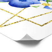 Blueberry Floral Baby Shower Welcome ポスター (角)