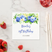 Blueberry Floral Birthday スタンダードカクテルナプキン (インサイチュ)