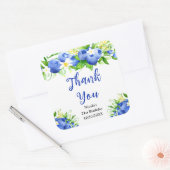 Blueberry Floral Birthday Thank You スクエアシール (封筒)