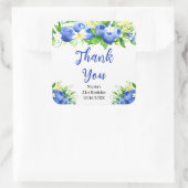 Blueberry Floral Birthday Thank You スクエアシール (バッグ)