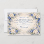 Blueberry Floral Heirloom Bridal Shower サンキューカード (正面)