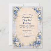 Blueberry Floral Storybook Berry 1st Birthday 招待状 (正面)