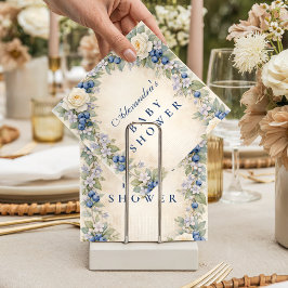 Blueberry Floral Wreath Baby Shower スタンダードカクテルナプキン