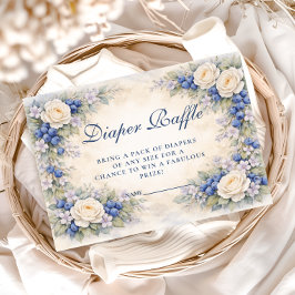 Blueberry Floral Wreath Diapper Raffle エンクロージャーカード