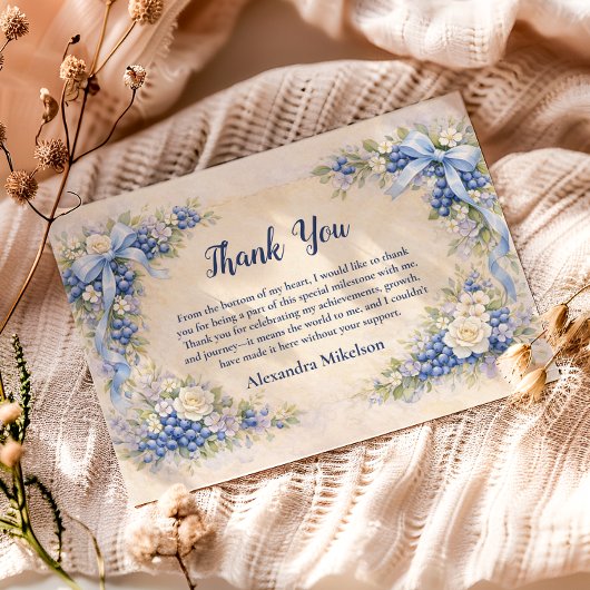 Blueberry Garden Berry First 1st Birthday サンキューカード