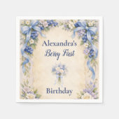 Blueberry Garden Berry First 1st Birthday スタンダードカクテルナプキン (正面)