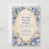 Blueberry Garden Berry First 1st Birthday 招待状 (正面)