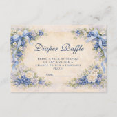 Blueberry Garden Bow Baby Shower Diapper Raffle エンクロージャーカード (正面)