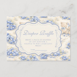 Blueberry Garden Teddy Toile Diapper Raffle エンクロージャーカード