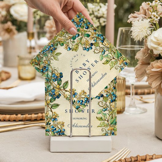 Blueberry Garden Vintage Baby Shower スタンダードカクテルナプキン