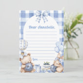 Blueberry Gingham Time Capsule Note Message 招待状 (スタンド正面)