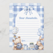 Blueberry Gingham Time Capsule Note Message 招待状 (正面/裏面)