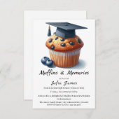 Blueberry Graduation Cupcake Brunch Celebration 招待状 (正面/裏面)