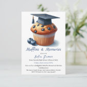 Blueberry Graduation Cupcake Brunch Celebration 招待状 (スタンド正面)
