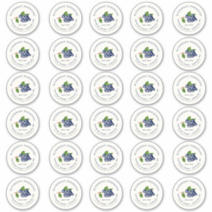 Blueberry Jam 2" Mason Jar標準蓋ラベル シール