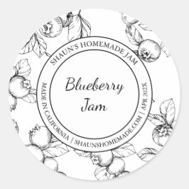 Blueberry Jam Sketchラベモダンル ラウンドシール