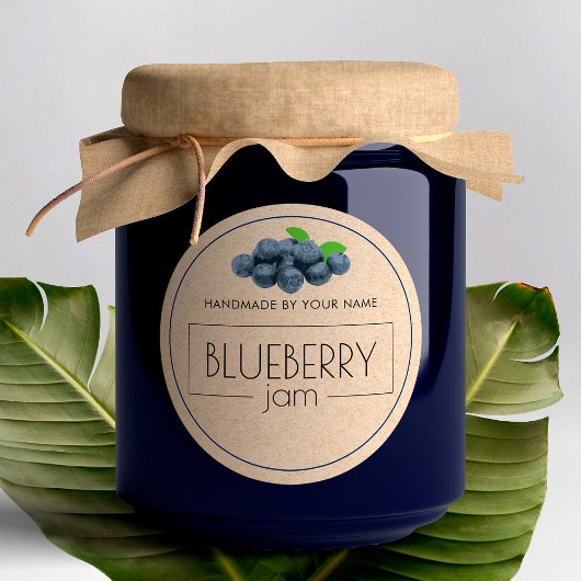 Blueberry Jam Small Product Labelスタンプ ラウンドシール