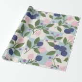 Blueberry Meadow Bloom Gift Wrap ラッピングペーパー (アンロールド)